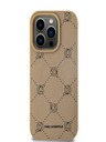 Karl Lagerfeld PU Karl Heads Muster Magsafe Back Cover für iPhone 15 Pro Max Beige Karl Lagerfeld