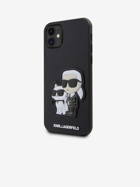 Karl Lagerfeld PU Saffiano Karl und Choupette NFT Back Cover für iPhone 11 Schwarz Karl Lagerfeld