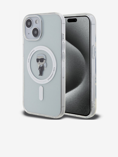 Karl Lagerfeld IML Ikonik MagSafe Back Cover für iPhone 15 Transparent Karl Lagerfeld