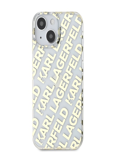 Karl Lagerfeld Karl Lagerfeld IML Electroplated Repeated Logo Back Cover für iPhone 15 Gold