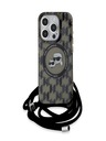 Karl Lagerfeld Karl Lagerfeld IML Monogram Crossbody K&CH Heads MagSafe Back Cover für iPhone 15 Pro Schwarz
