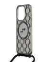 Karl Lagerfeld Karl Lagerfeld IML Monogram Crossbody K&CH Heads MagSafe Back Cover für iPhone 15 Pro Schwarz