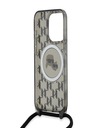 Karl Lagerfeld Karl Lagerfeld IML Monogram Crossbody K&CH Heads MagSafe Back Cover für iPhone 15 Pro Schwarz