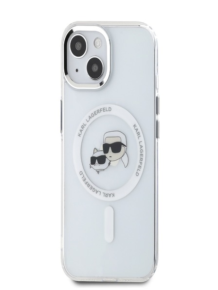 Karl Lagerfeld Karl Lagerfeld IML K&CH Heads Metallrahmen MagSafe Back Cover für iPhone 15 Transparent