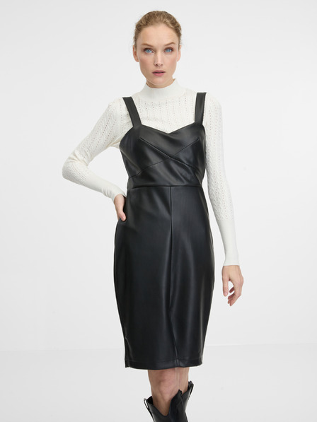 Orsay Schwarzes knielanges Damenkleid ORSAY