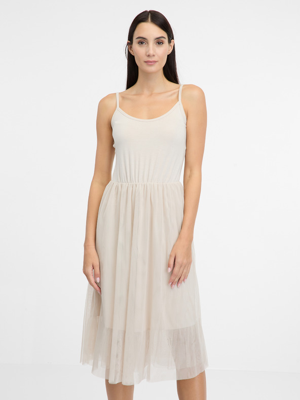 Orsay Cremefarbenes Damen-Midikleid ORSAY