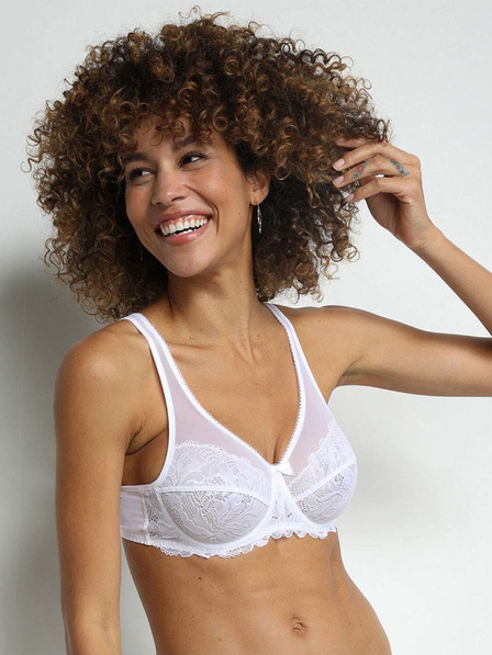 DIM Weißer Damen-Spitzen-BH Dim GENEROUS ESSENTIEL UNDERWIRE BRA