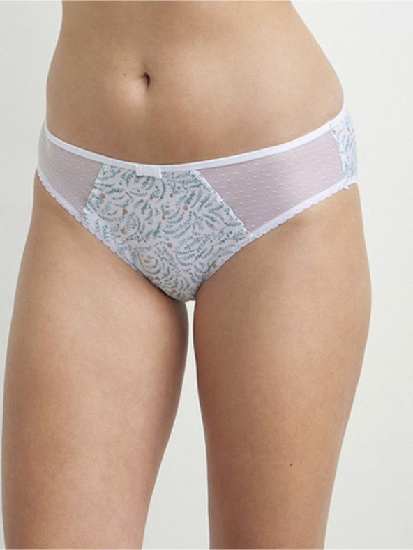 DIM Blau-weiß gemusterte Damen-Slips Dim GENEROUS COTTON BIO SLIP