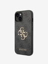Guess Guess PU 4G Metall-Logo-Rückseite für iPhone 15 Grau