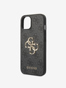 Guess Guess PU 4G Metall-Logo-Rückseite für iPhone 15 Grau
