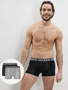 DIM Zweier-Set Herren-Boxershorts in Grau und Schwarz Dim COTTON 3D FLEX AIR BOXER