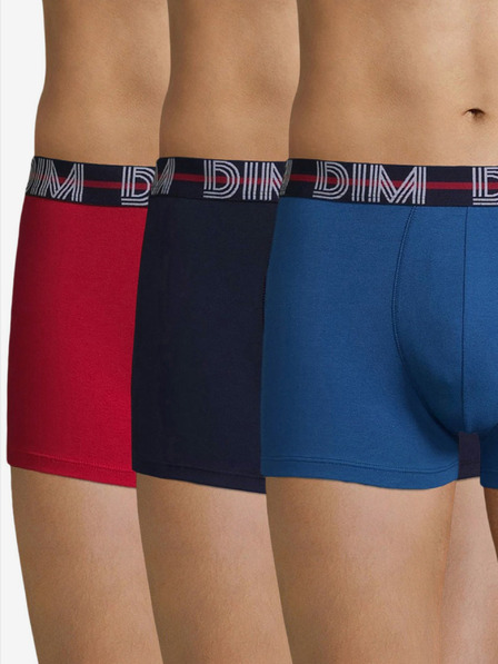DIM Dreier-Set Herren-Boxershorts in rot und blau Dim POWERFUL BOXERS