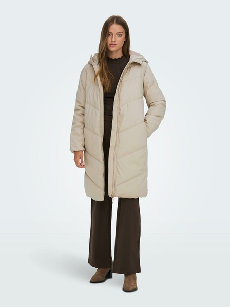 Jacqueline de Yong Beige Damen Winter Steppmantel JDY Rikka