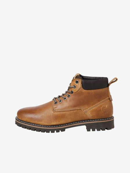 Jack & Jones Braune Lederstiefeletten für Herren Jack & Jones Queens