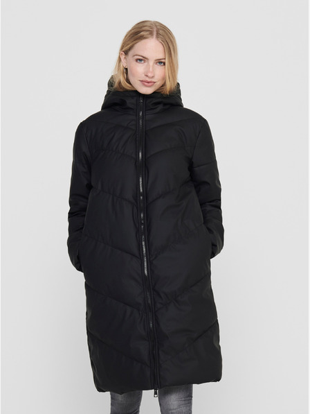 Jacqueline de Yong Schwarzer Damen-Winter-Steppmantel JDY