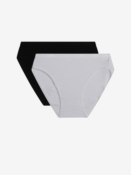 DIM Zweier-Set Damen-Slips in Weiß und Schwarz Dim