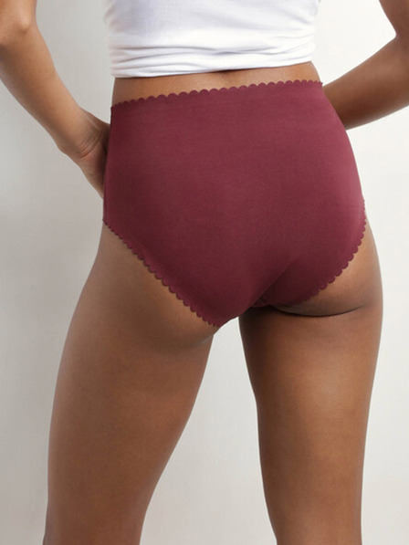 DIM Zweier-Set DIM Body Touch Highwaist-Slip für Damen in Burgunderrot und Rosa