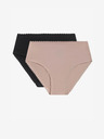 DIM Set aus zwei Damen-Slips in Schwarz und Beige Dim Body Touch Highwaist Slip