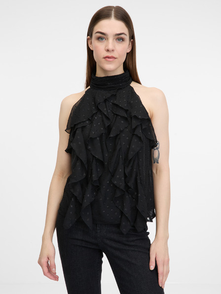 Orsay Schwarze ärmellose Damenbluse ORSAY