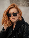VEYREY Schwarze polarisierte Sonnenbrille VeyRey Beckham Stitch