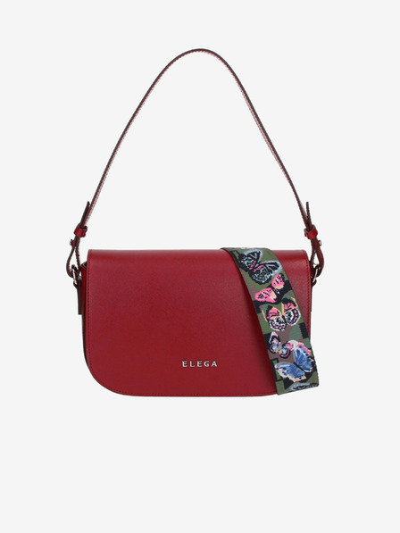 Elega Rote Damen Leder Crossbody Handtasche ELEGA Farfalle