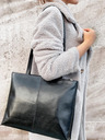 Elega Schwarze Damen Lederhandtasche ELEGA Melanie