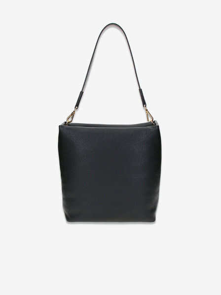 Elega Schwarze Damen Lederhandtasche Elega Fluffy