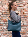 Elega Petrol Damen Lederhandtasche ELEGA Fancy