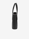 Elega Schwarze Damen Leder Crossbody Handtasche ELEGA Simone Gold