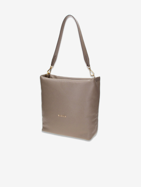 Elega Beige Damen Leder Crossbody Handtasche Elega Fluffy