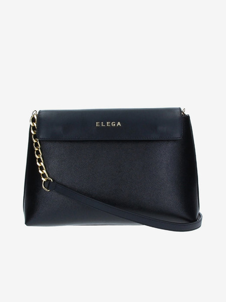 Elega Schwarze Damen Leder Crossbody Handtasche ELEGA Ann