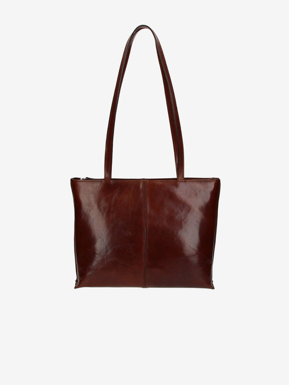 Elega Dunkelbraune Damen Leder Crossbody Handtasche ELEGA Melanie