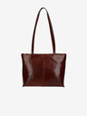 Elega Dunkelbraune Damen Leder Crossbody Handtasche ELEGA Melanie