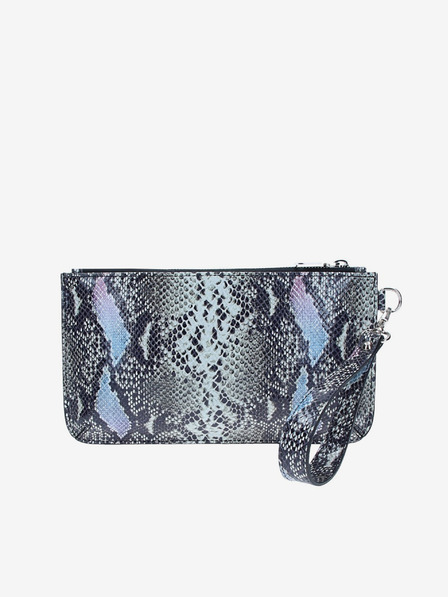 Elega Graublaue Damenhandtasche aus gemustertem Leder ELEGA Snap