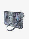 Elega Graublaue Damenhandtasche aus gemustertem Leder ELEGA Snap