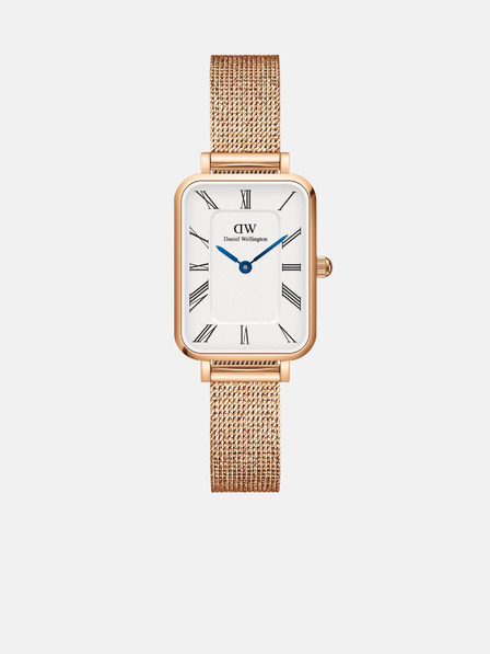 Daniel Wellington Rosa und goldene Damenuhr Daniel Wellington mesh Quadro Melrose