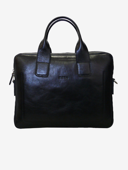 Elega Schwarze Herren-Laptop-Tasche aus Leder ELEGA Brody