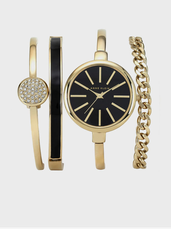 Anne Klein Goldene Damenuhr und Armband-Set Anne Klein
