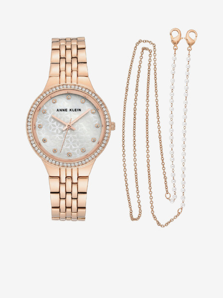 Anne Klein Anne Klein Uhren- und Kettenset in Roségold