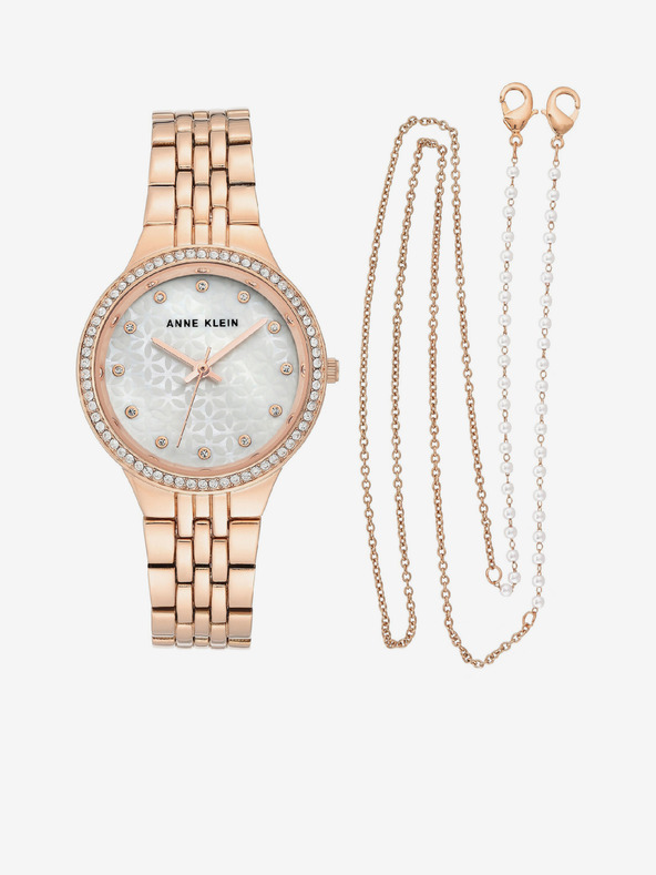 Anne Klein Anne Klein Uhren- und Kettenset in Roségold