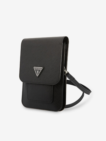 Guess Guess PU Saffiano Triangle Logo Handytasche Schwarz
