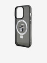 Karl Lagerfeld Ringstand Karl und Choupette MagSafe Back Cover für iPhone 15 Pro Max Schwarz Karl Lagerfeld
