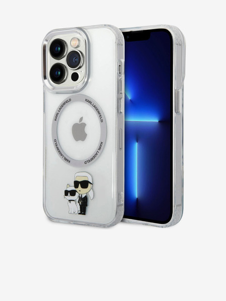 Karl Lagerfeld IML Karl und Choupette NFT MagSafe Back Cover für iPhone 15 Pro Transparent Karl Lagerfeld