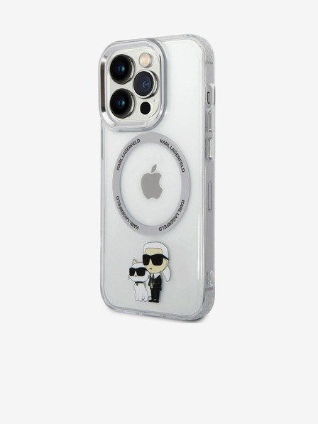 Karl Lagerfeld IML Karl und Choupette NFT MagSafe Back Cover für iPhone 15 Pro Transparent Karl Lagerfeld