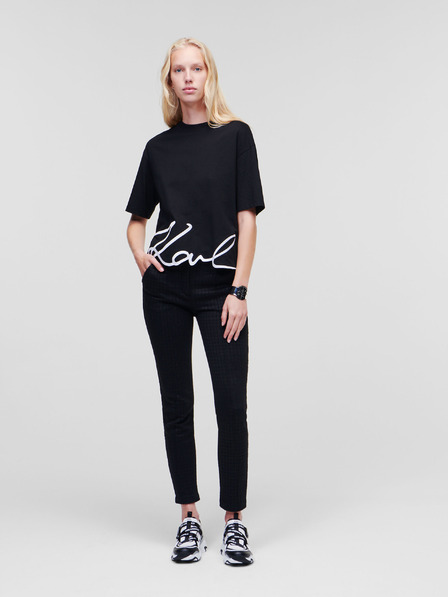 Karl Lagerfeld Schwarzes Damen KARL LAGERFELD Karl Signature T-Shirt
