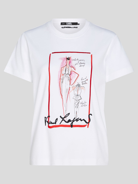 Karl Lagerfeld Weißes Damen-T-Shirt KARL LAGERFELD Archiv
