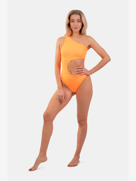 Nebbia Orangefarbener asymmetrischer Ein-Schulter-Monokini 458