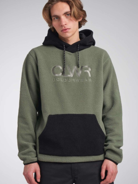 Tenson Herren-Fleece-Kapuzenpullover COLOURWEAR Teddy 2.0 M grau-grün