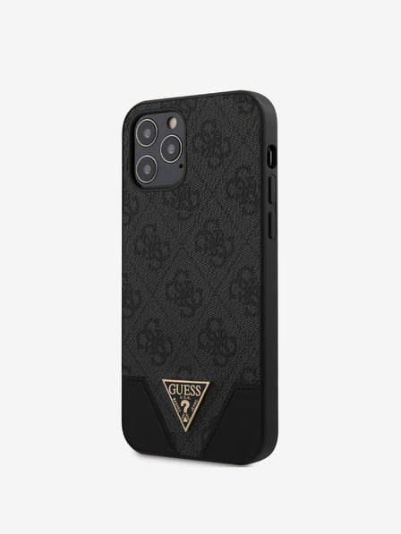 Guess Guess PU 4G Triangle Back Cover für iPhone 12/12 Pro 6.1 Grau