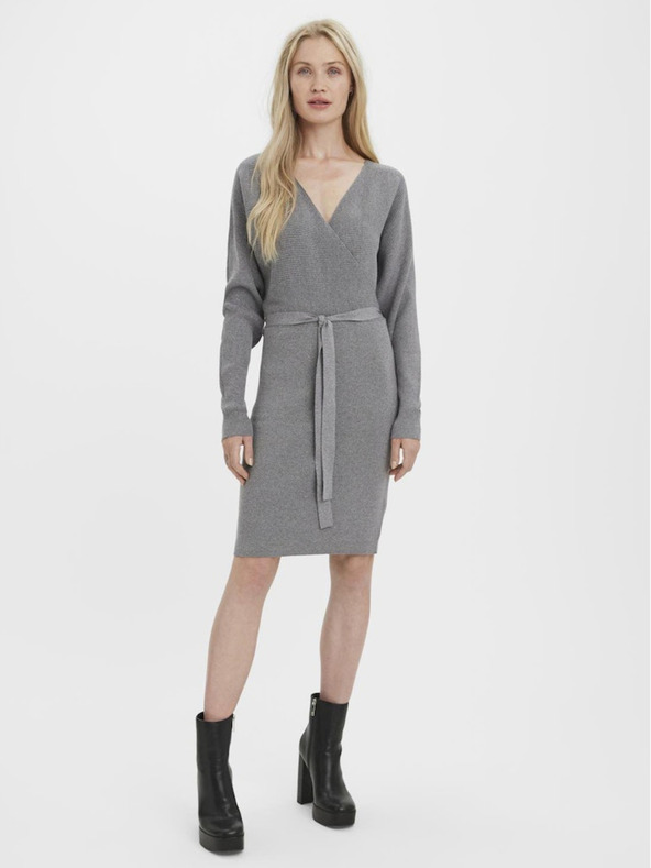 Vero Moda Graues Damen-Pullover-Kleid Vero Moda Hollyrem